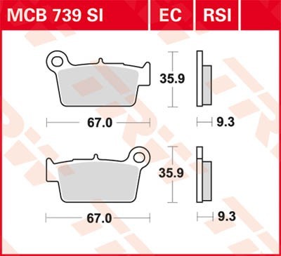 Bremseklosser TRW MCB739SI Bremseklosser TRW MCB739SI