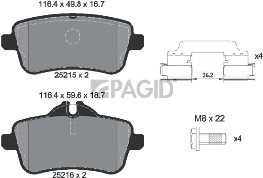 PAGID T2151N Bremseklosser