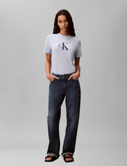 Calvin Klein Jeans Hero Ss Classic Monologo Cneck T Blue M