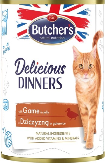 Butcher'S Våtfôr Megapakke Med Delicious Dinners Med Vilt 48 X 400 G
