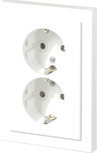 Abb Stikkontakt 302Eujt-884 2-Veis, Hvit, Jordet