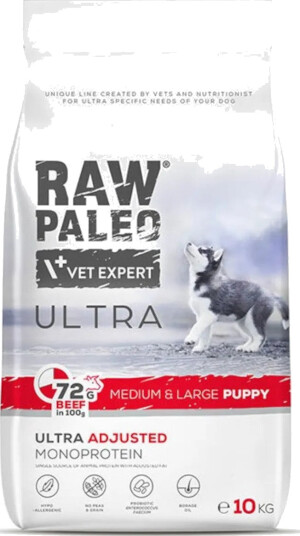Vetexpert Puppy Raw Paleo Ultra Medium&Large Beef 10 kg