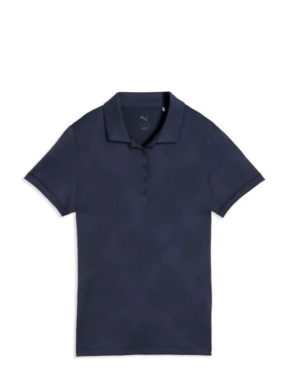 PUMA Golf W Floral Lace Jacquard Ss Polo Navy L