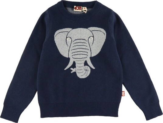 DYR Cph Genser Dyractic Cotton Genser Dk Navy Elephant DYR 8 år (128) Genser Blå