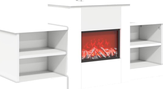 vidaXL Elektrisk peis Hvit 110 x 30 x 50 cm Konstruert tre