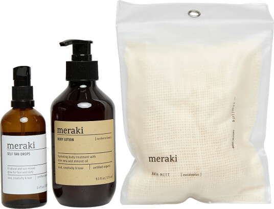 meraki Gift Box Self Tan Drops Bath Mitt Body Lotion 100 140 275 |Ml|G|Ml| White ONE SIZE