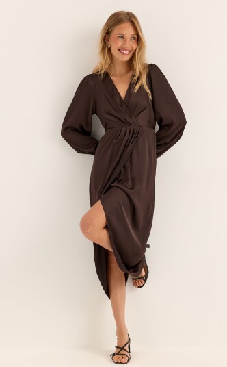 Viravenna L/S V NECK ANKLE WRAP DRESS