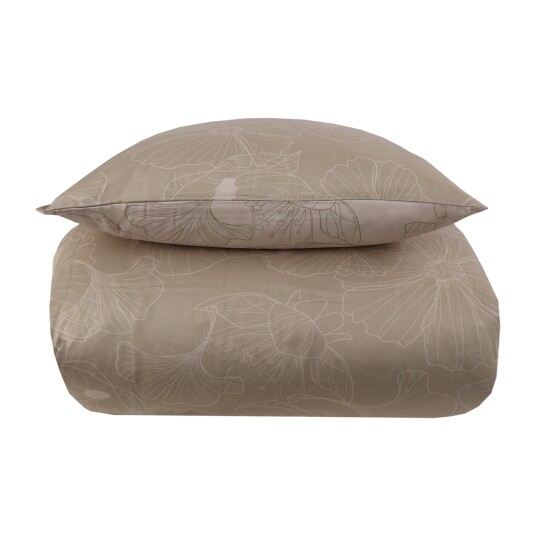 Borg Living Sateng sengesett - 100% Bomullssateng - Big flower sand - 150x210 cm