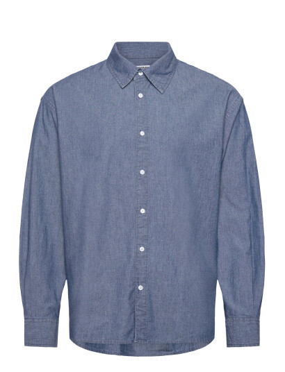 Weekday Oversized Long-Sleeved Denim Shirt - Blue - L