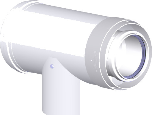 60/100 mm Metalbstos ConneXt inspeksjonsrør t 87° PP/ALU