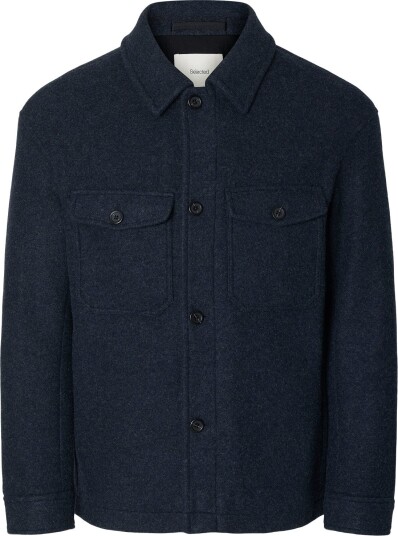 Selected Slmmitch Wool Blend Shacket Noos   SKY CAPTAIN   XXL