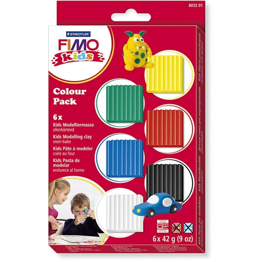 Staedtler FIMO Kids Modelleringsler 6-pack Basic colours Staedtler FIMO Kids Modelleringsler 6-pack Basic colours