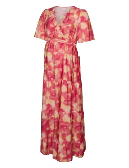 Mamalicious Mlsandra Tess L/S Wo Long Dress 2F   Multi/patterned   M