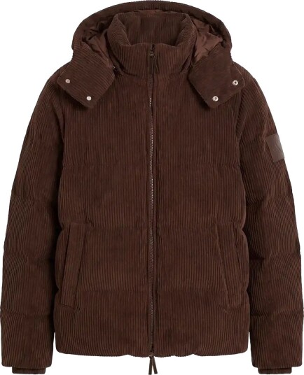 Calvin Klein Jeans Ls Corduroy Puffer Hd Down Jkt   DARK COFFEE   S