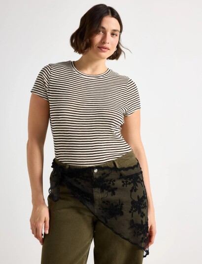Lindex Top Bella Shortsleeve   Black   XS