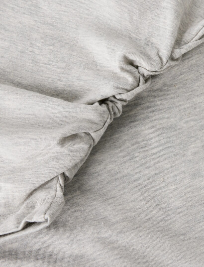 LMTD Nlfrebec Ls Rouched Short Top Grey 134 140