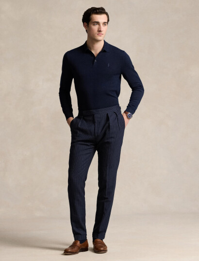 Polo Ralph Lauren Wool Polo-Collar Sweater - Navy - XXL Polo Ralph Lauren Wool Polo-Collar Sweater - Navy - XXL