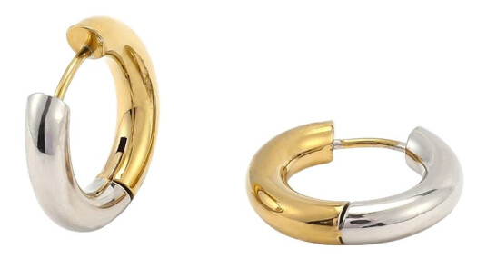 Timi Of Sweden Lyn Gold And Silver Duo Hoop Earrings Timi Of Sweden Lyn Gold And Silver Duo Hoop Earrings