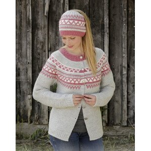 Hint of Heather by DROPS Design Jakke Strikkeoppskrift str. S XXXL Small