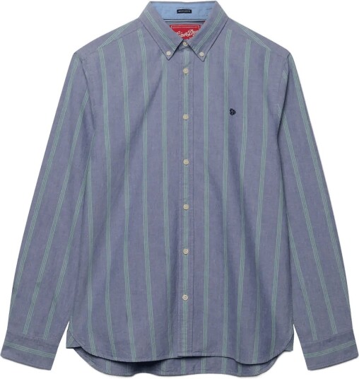 Superdry Preppy Oxford L/S Shirt TRIPLE STRIPE NAVY L Superdry Preppy Oxford L/S Shirt TRIPLE STRIPE NAVY L