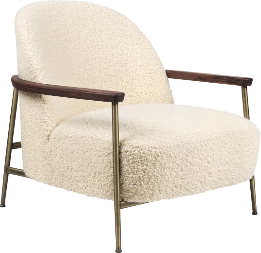 Gubi Gubi Sejour Lounge Chair W Armrest Fully Upholstered American Walnut Oiled Black Matt Base Lenestoler Gamfratesi Svart Naturlig Materiale/metall/tre/tekstilmateriale/skum