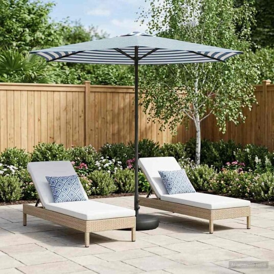 vidaXL Hageparasol med base Rektangulær 2,7 x 2,7 m Polyester