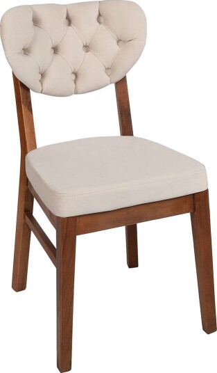 Tharol Spisestol - Valnøtt/Beige