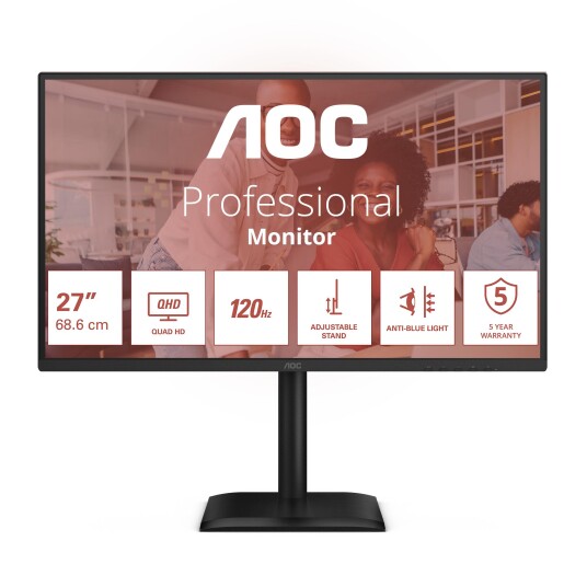 AOC Q27E4CV 27" PC-skjerm 2560x1440 IPS 120Hz Svart AOC Q27E4CV 27" PC-skjerm 2560x1440 IPS 120Hz Svart