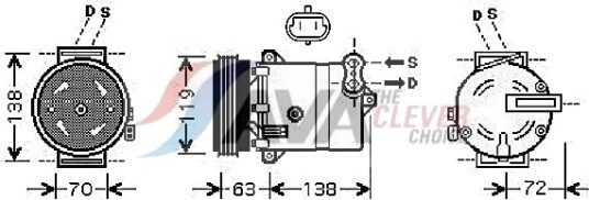 AVA COOLING SYSTEMS FTAK334 AC-kompressor