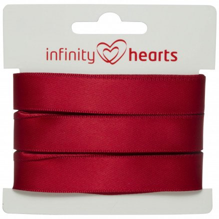 Infinity Hearts Satengbånd Dobbeltsidig 15mm 260 Vin 5m