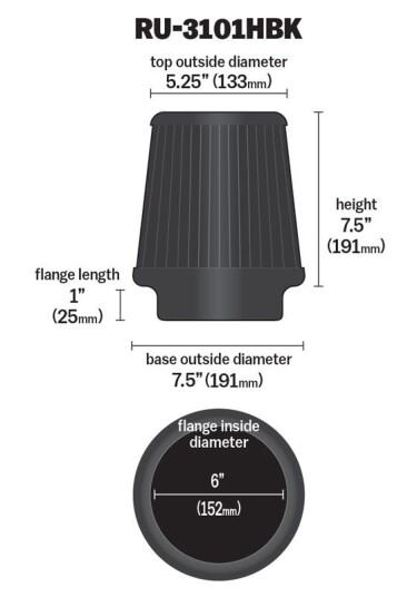 Sportluftfilter K&N Filters RU-3101HBK