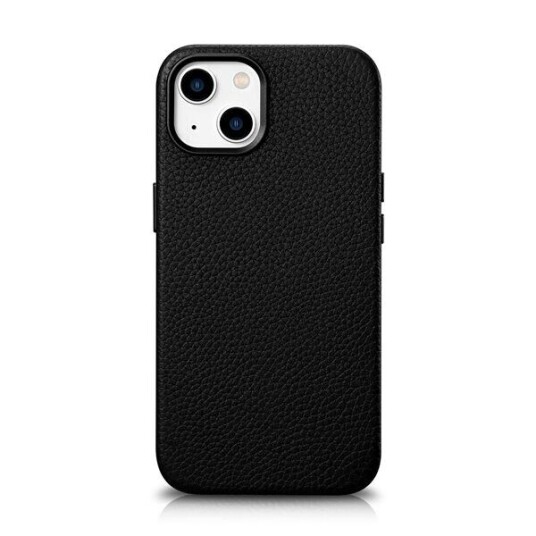 "Icarer Litchi Premium"-Deksel I Magnetisk Etui "Iphone 14 Plus" Magnetisk Etui I Etui "Magsafe Juodas" (Wmi14220711-Bk)