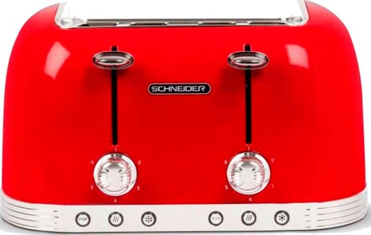 Schneider Consumer SCTO4R Retro Brødrister 1630W (4 skiver) Rød