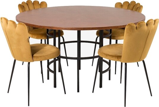 Furniture Fashion   Spisebord Copenhagen med 4 Limhamn spisestoler   Gull