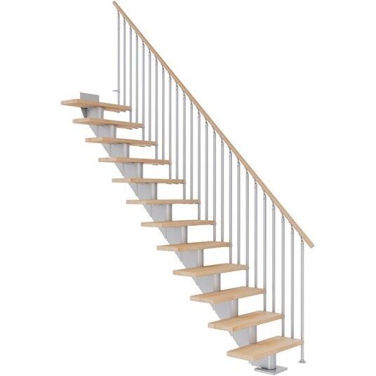 Dolle Hamburg Rett Trapp Pearl Grey-classic Iii-oljet Bøk-85-11 - Loddrett Høyde Op Til 258 Cm