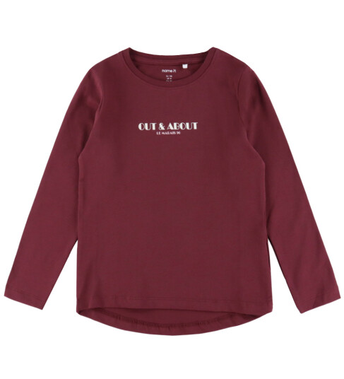 Name It Genser NmfVix Burgundy/Ut And Om 9 10 år 134 140 Genser Rød