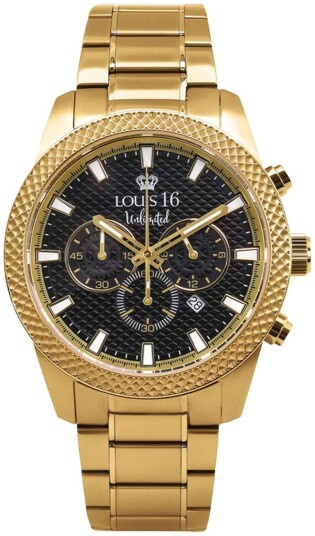Louis XVI Herreklokke LXVI3300 Mirage Chrono Sort/Gulltonet stål