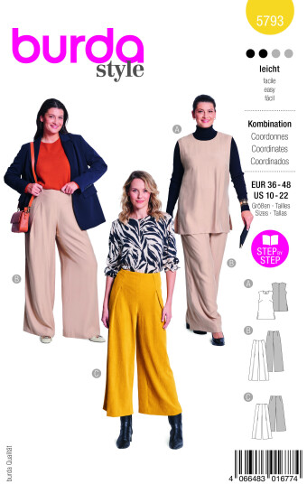 Burda 5793 - Topp & Bukse EUR: 36-48 US: 10-22 Burda 5793 - Topp & Bukse EUR: 36-48 US: 10-22