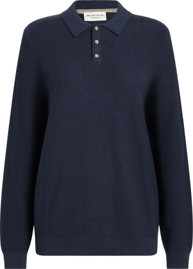 Tom Tailor Structured Knit Polo Navy XXL