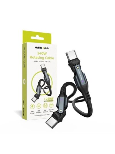 Mobile Origin USB C to USB C 240W Rotating MO 240WRC CB3 Mobile Origin USB C to USB C 240W Rotating MO 240WRC CB3
