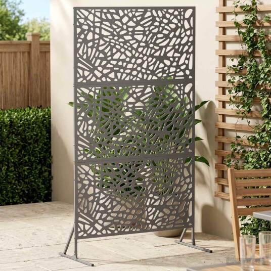 vidaXL Personvernsvegg 100 x 50 x 180 cm Stål Antrasitt