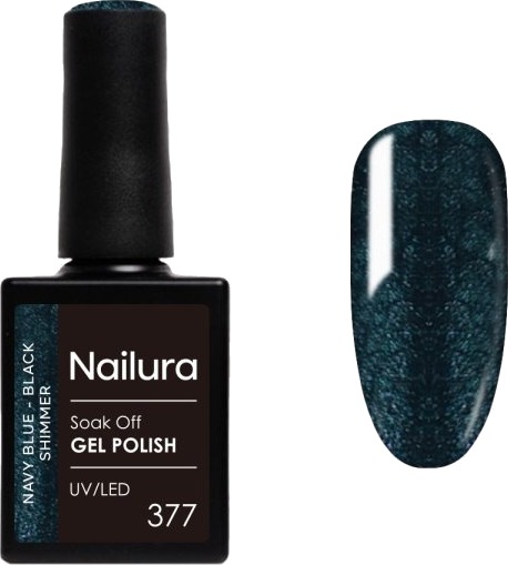 Nailura Gelpolish 377 – Marineblå/svart glans – 10 ml Nailura Gelpolish 377 – Marineblå/svart glans – 10 ml