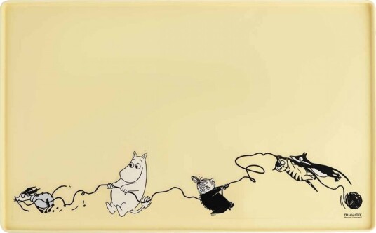 Moomin Silikonmatte for hunder 48x30 cm Gul