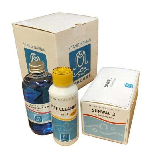 Spacare Startsett Pleiemidler Massasjebad - Sunwac3, Pipecleaner, Vannduft (2stk)