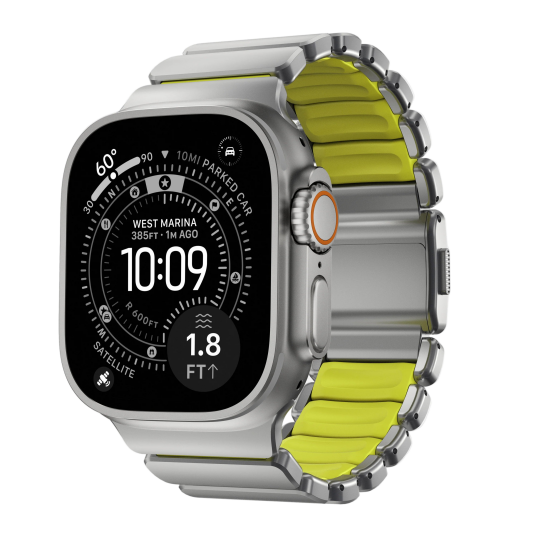 Nomad 49/46 mm Stratos Band Reim Natural Titanium/Volt