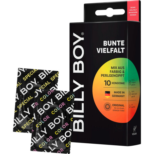 Fargede kondomer Billy Boy Bunte Vielfalt 52 mm. 10 pcs.