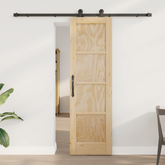 vidaXL Skyvedør Naturlig og svart 61 x 198,5 cm Heltre furu vidaXL Skyvedør Naturlig og svart 61 x 198,5 cm Heltre furu