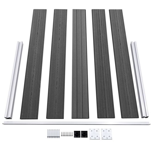 vidaXL Gjerdepanelsett WPC 699x105 cm svart
