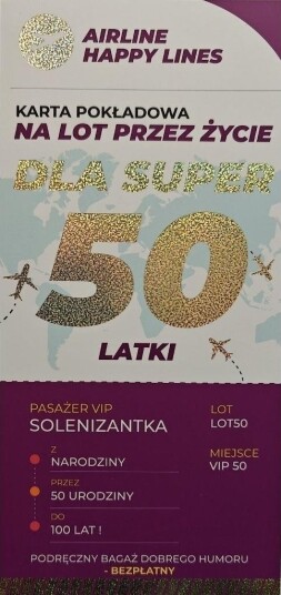 Yeku Kort 50 Års Bursdag Dame