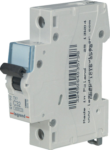 Legrand 10 stk TX³ MCB automatsikring C32 1P 1M 6/6kA